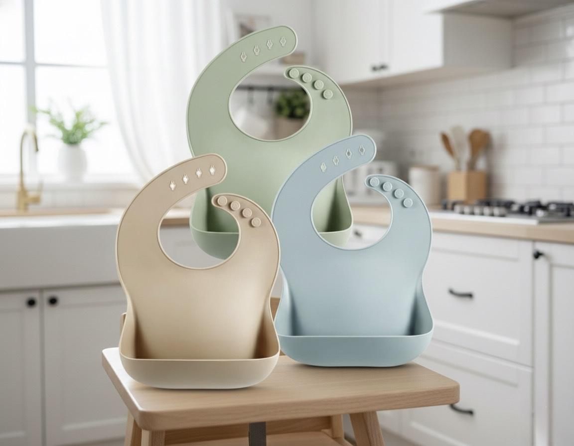 PandaEar Silicone Baby Bibs (3 Pack)